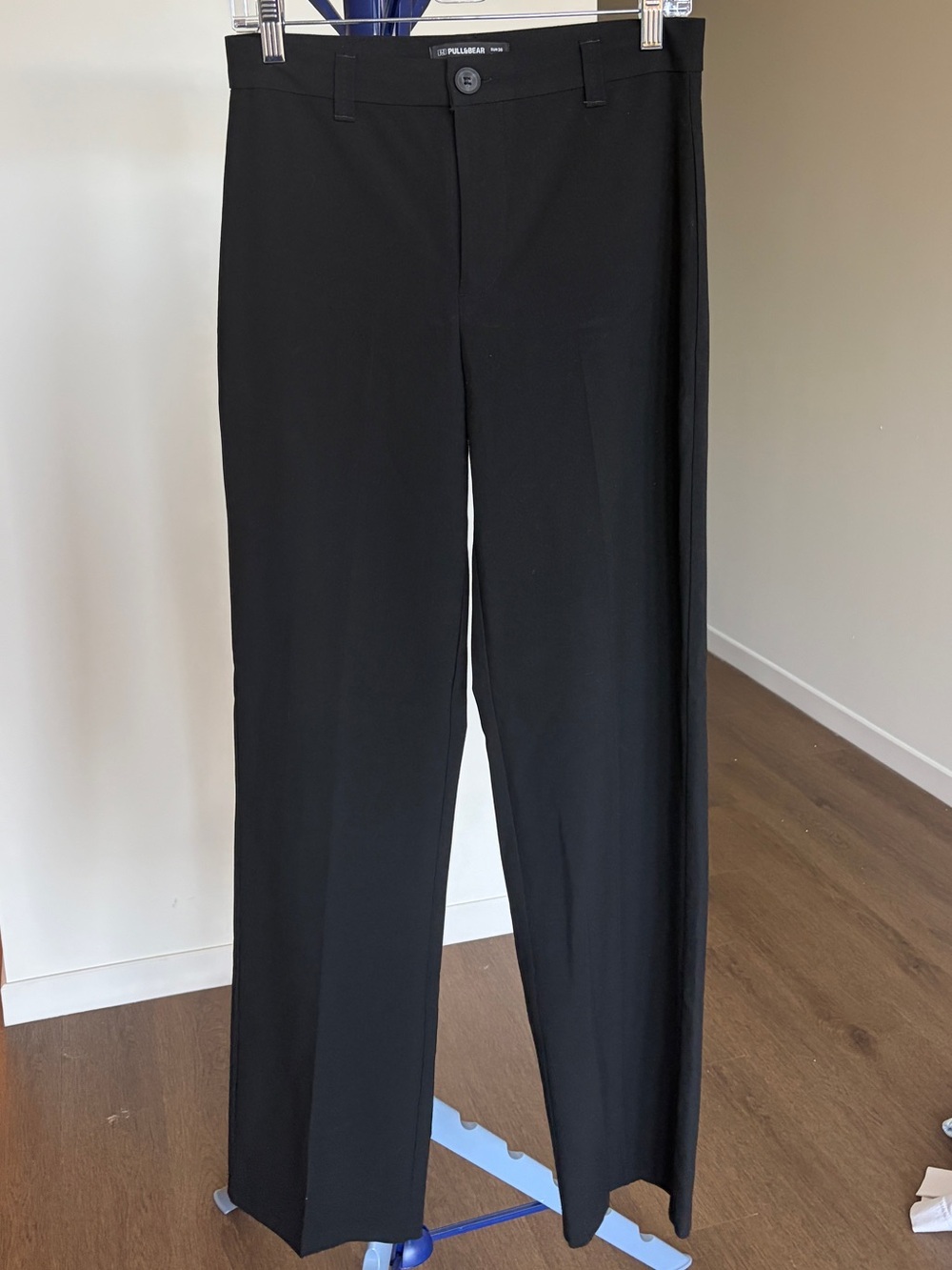 Pull&Bear Black Low Waist Straight-Leg Dress Pants